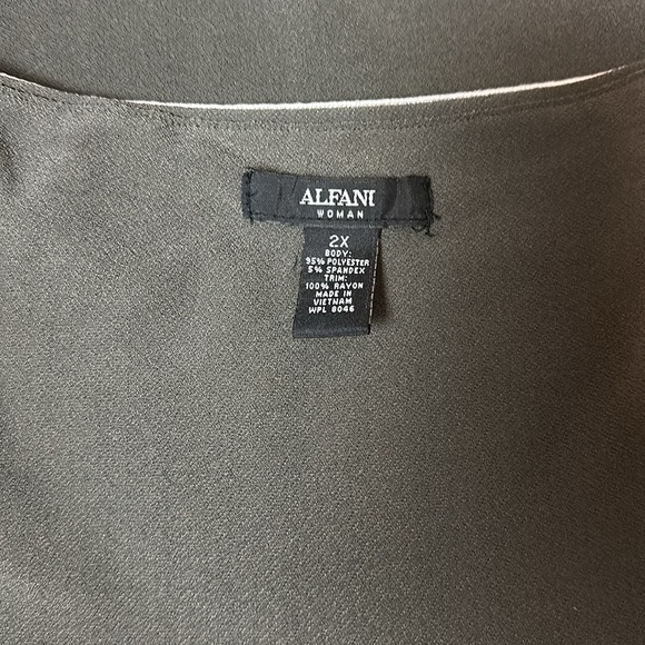 NWOT Alfani plus size olive green sleeveless crepe dress soutache embellishment - Picture 7 of 7